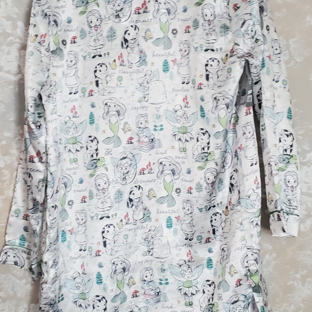 Nwt Disney XS animators collection night gown sketch tinkerbell princess Womens - Picture 7 of 9